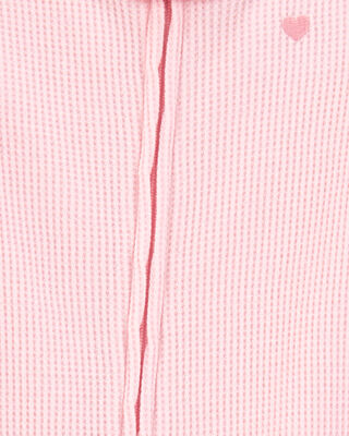Product image 2 of Baby Heart Waffle Knit Footie 1-Piece Pajamas - Pink