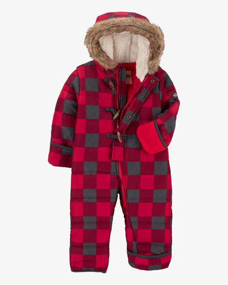  Product image 2 of Baby Plaid Sherpa-Lined Snowsuit