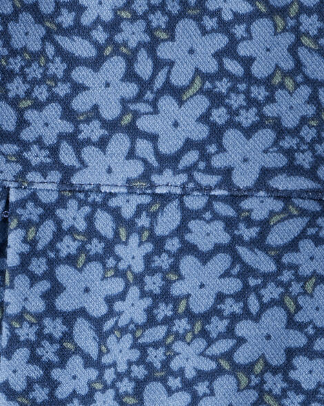 Kid Floral Pleated Pull-On Skort - Navy