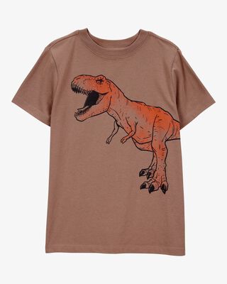Product image 1 of Kid Dinosaur Short-Sleeve Graphic Tee- Brown