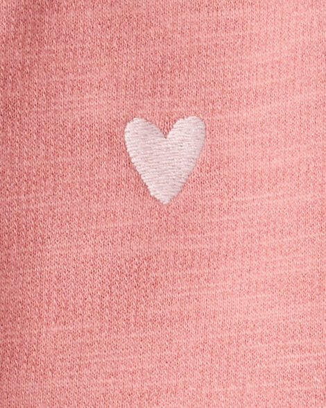 Product image 2 of Baby Girl Heart Cotton Long-Sleeve Cardigan Sweater - Pink