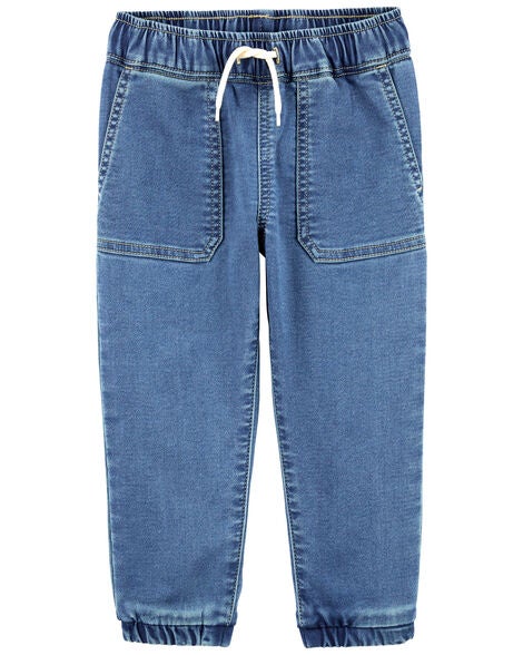  Product image 1 of Toddler Knit-Like Denim Drawstring Joggers