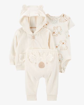 Carter's 2pc Baby Neutral 2-Way Zip-Up Footie Coverall Set main image 0