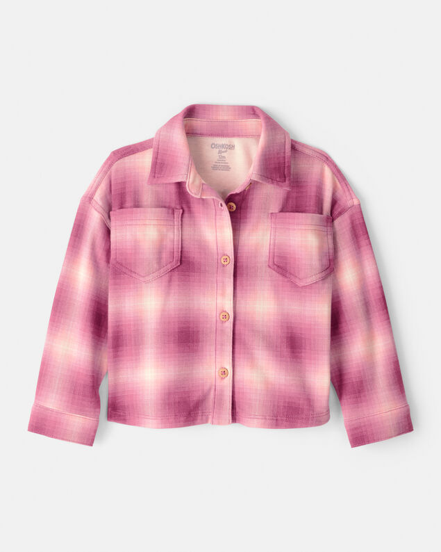 Product image 1 of Baby Girl Plaid Long-Sleeve Flannel - Pink