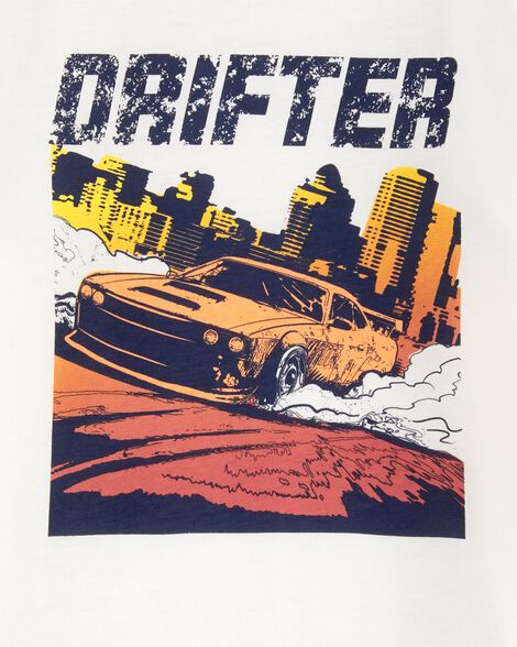  Product image 2 of Kid Drifter Car Long-Sleeve Graphic Tee - White