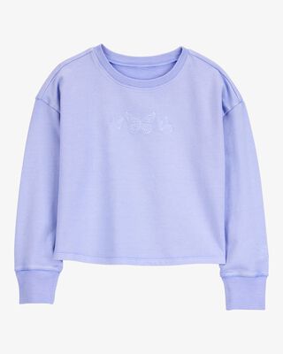 Product image 1 of Kid Butterfly-Print French Terry Pullover - Purple
