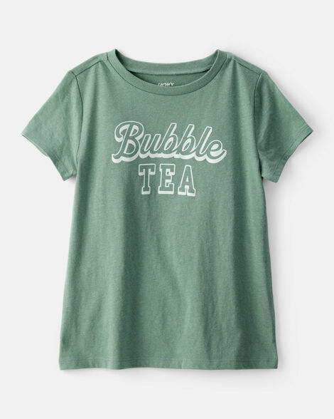 kid bubble tea short-sleeve graphic tee - green