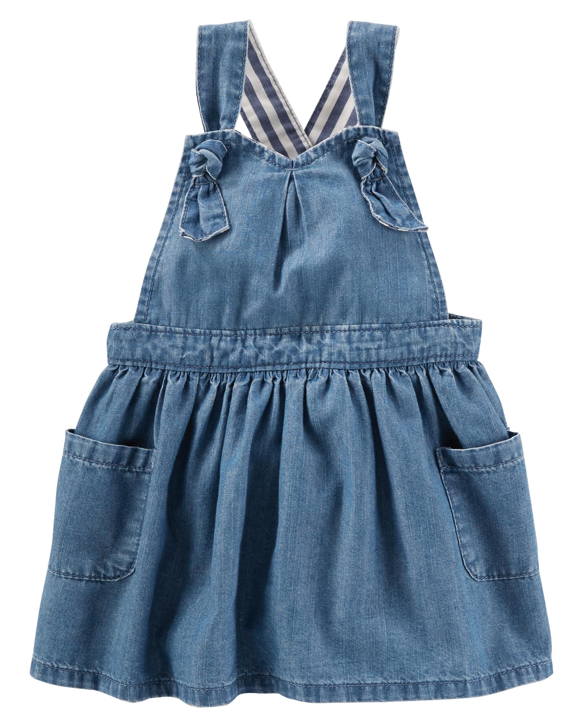 chambray pinafore dress