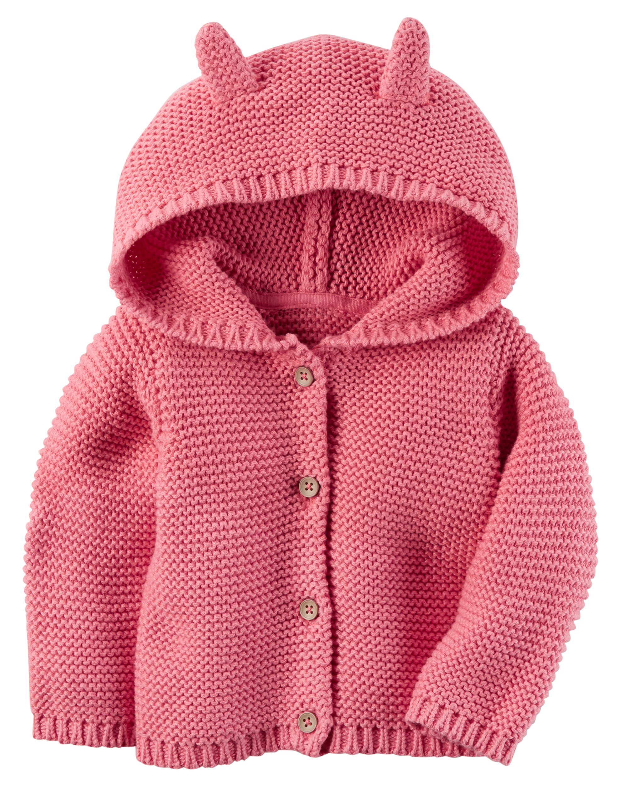 pink hooded cardigan