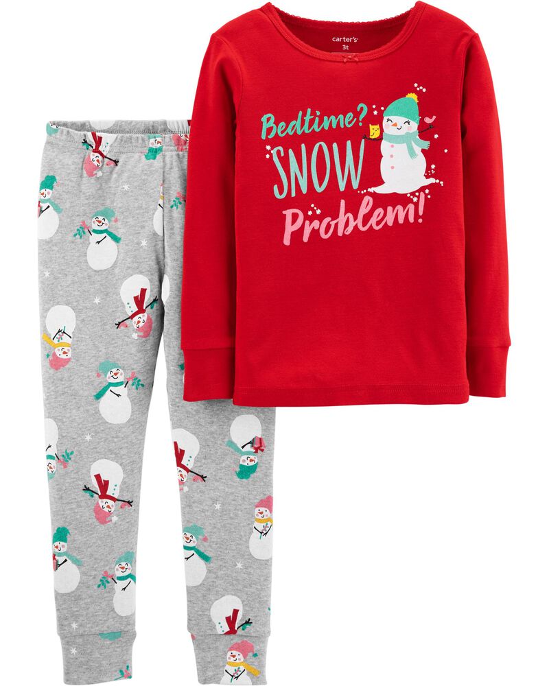 2 Piece Christmas Snowman Snug Fit Cotton Pjs Carters Com
