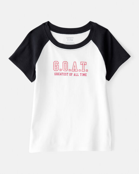 Product image 1 of Girls G.O.A.T Short-Sleeve Graphic Tee - Black/Ivory