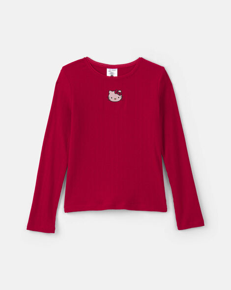 girls hello kitty® heart long-sleeve top - red