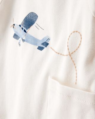 Product image 2 of Baby 4-Piece Airplane Print Outfit Set - Blue