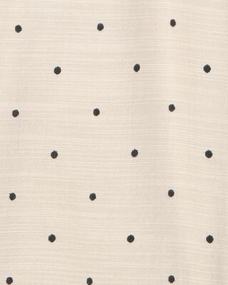 Product image 2 of Toddler Polka Dot Linen Look-alike Short-Sleeve Jumpsuit - Tan