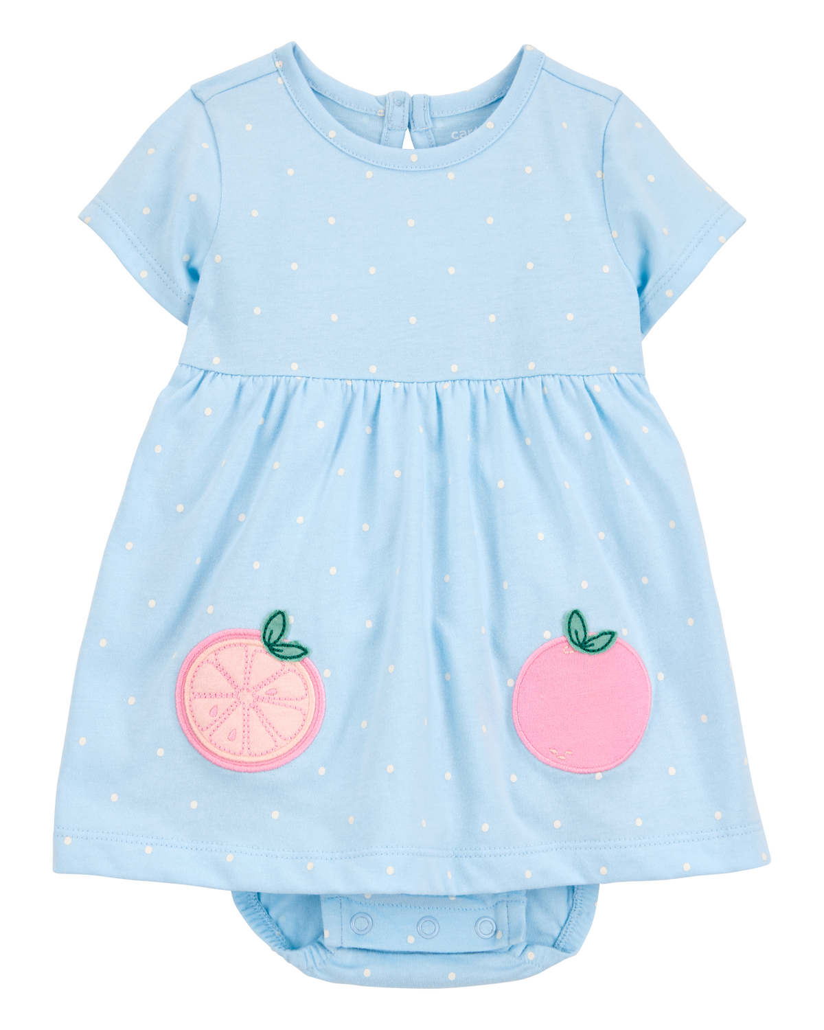 Baby Girl Peach Bodysuit Dress - Blue - Carter's | Carter's