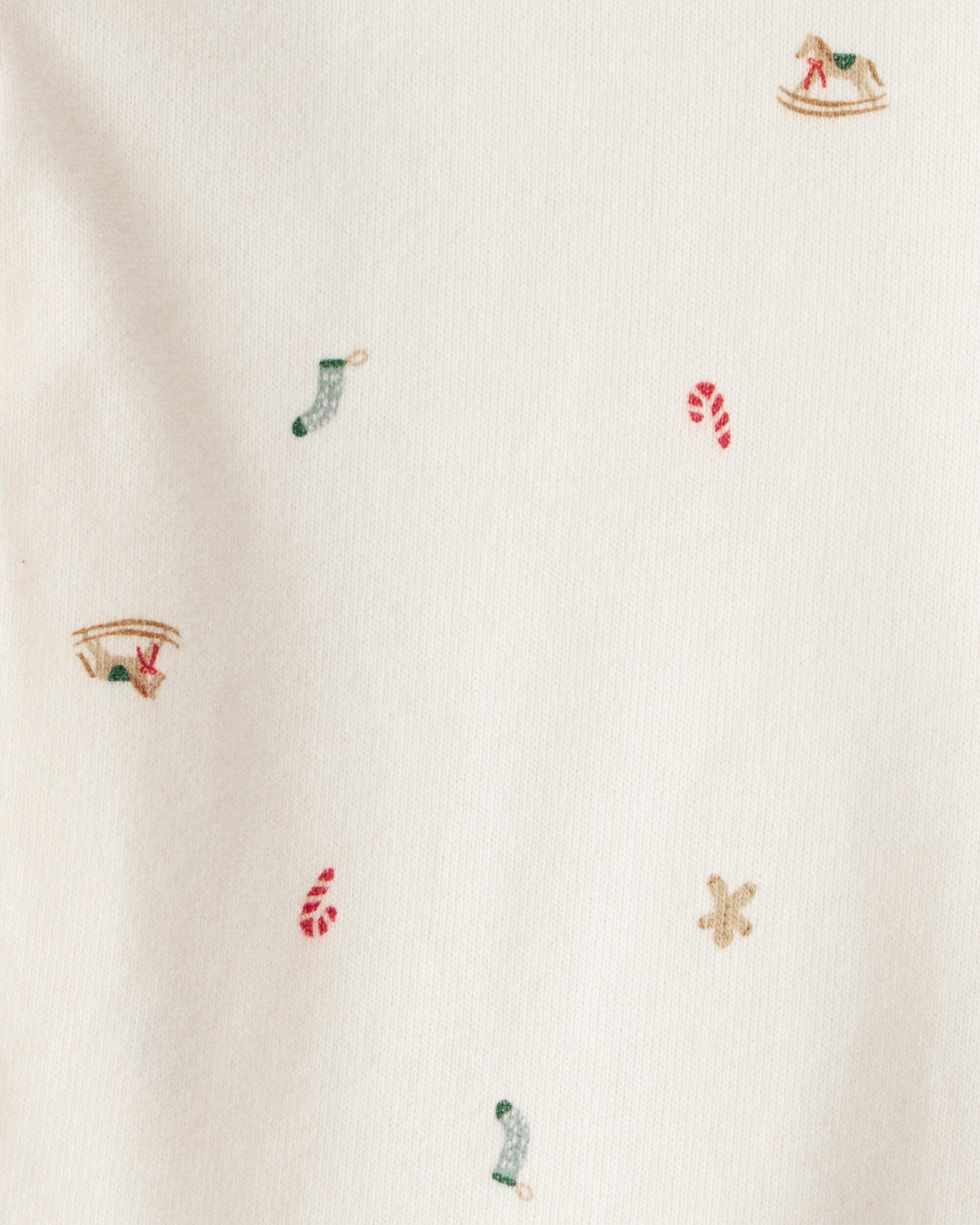 Baby Boy Gingerbread Holiday Print Long-Sleeve Overall Set - Red