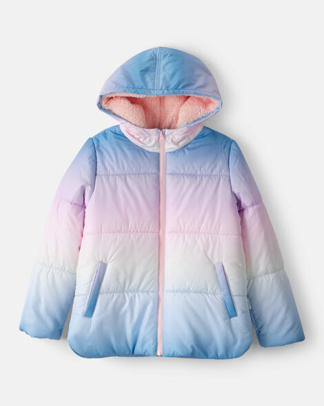 Girls Ombre Hooded Puffer Jacket