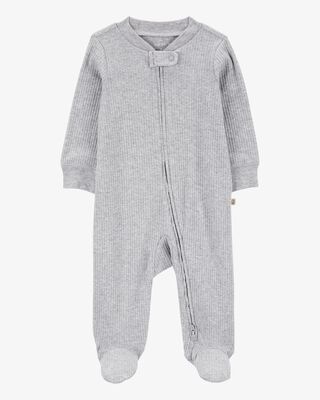 Product image 1 of Baby 2-Way Zip Ribbed Sleep & Play Pajamas