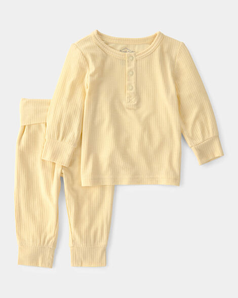 baby 2-piece purelysoft long-sleeve top & pant set - yellow