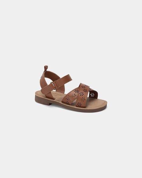Toddler Girl Floral Sandals - Brown