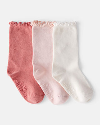 Product image 1 of Toddler Girl 3-Pack Crew Socks - Pink/White