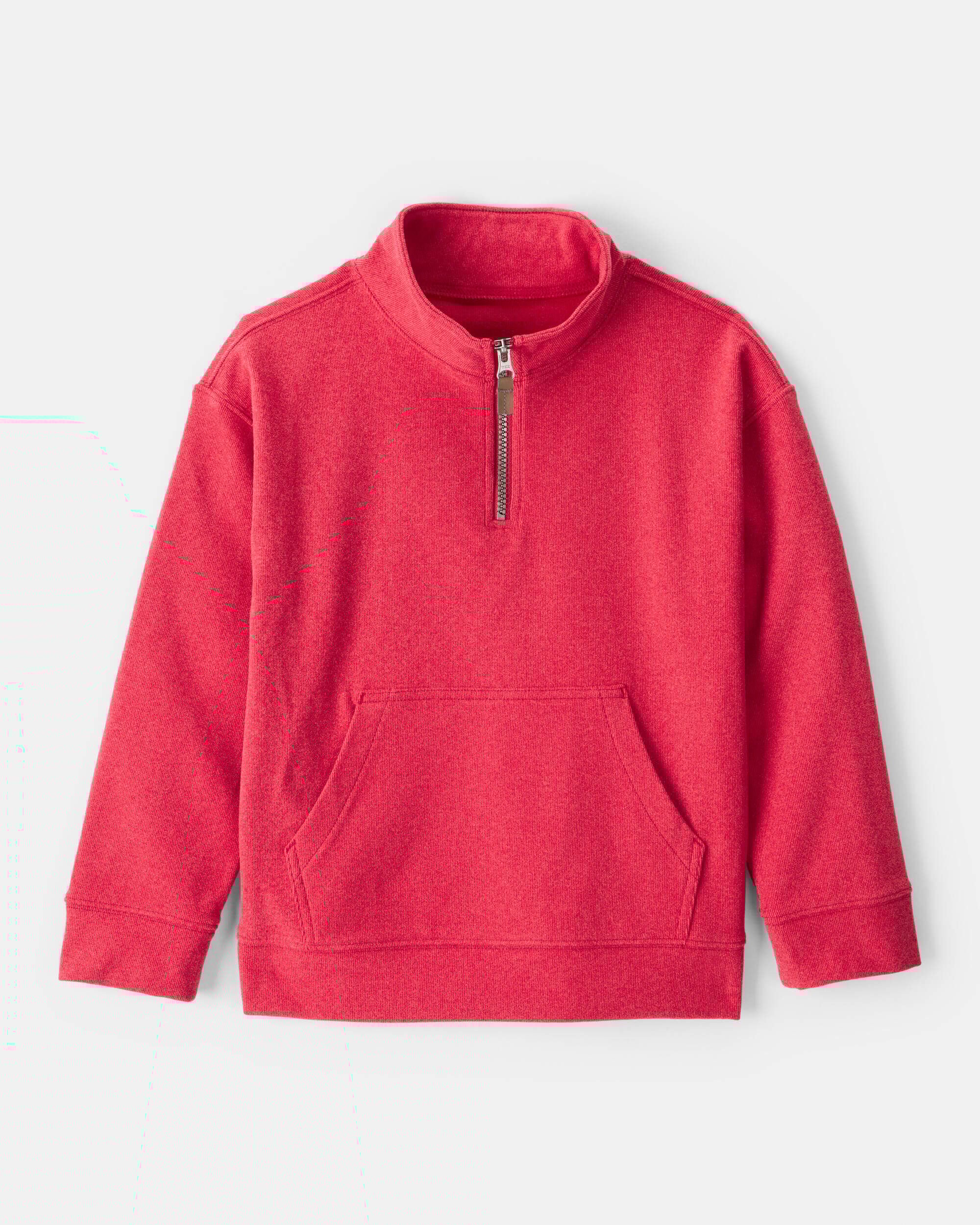 Boys Long-Sleeve Quarter-Zip Pullover Sweatshirt - Red