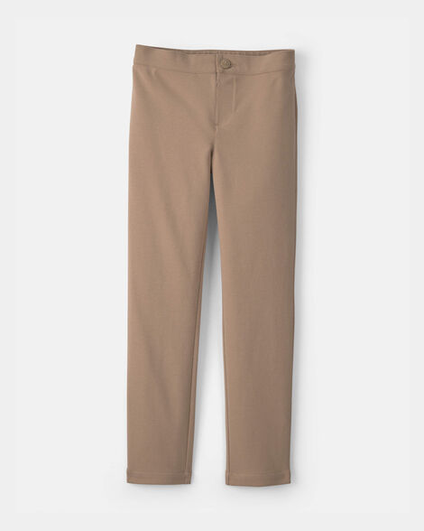Girls Uniform Ponte Skinny Pants - Khaki