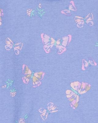 Product image 2 of Toddler Girl 2-Piece Butterfly 100% Snug Fit Cotton Pajamas - Purple