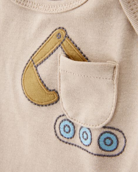 Product image 3 of Baby Boy 5-Pack Construction Short-Sleeve Cotton Bodysuits