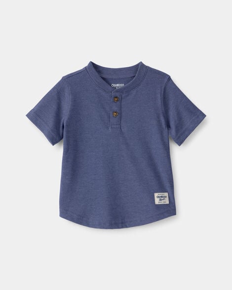 Baby Boy Short-Sleeve Henley T-Shirt - Navy
