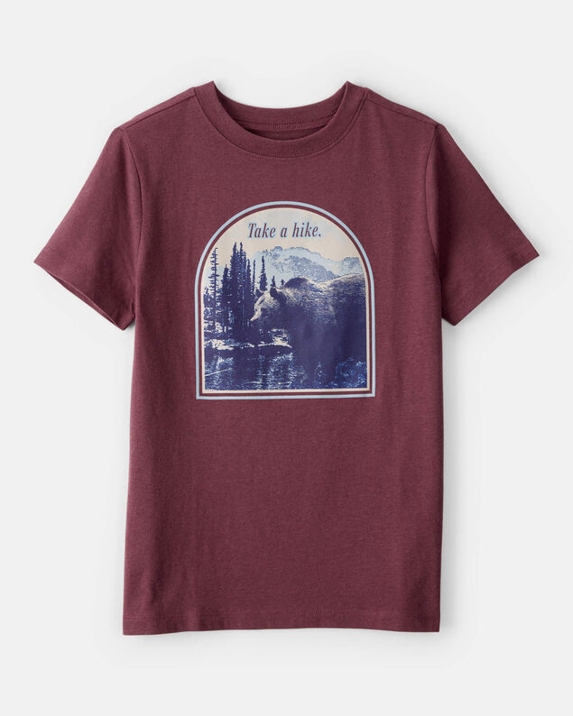 Product image 1 of Boys Take A Hike Mountain Short-Sleeve Graphic Tee - Burgundy
