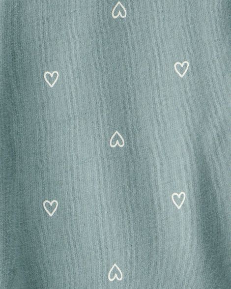 Product image 3 of Girls Heart Print Short-Sleeve Dress - Green