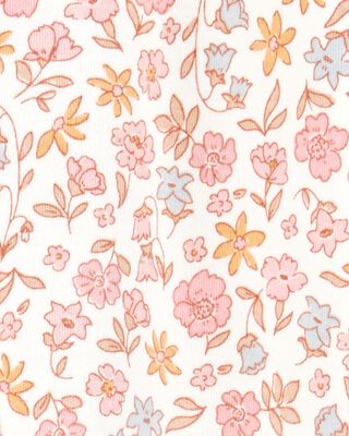 Product image 2 of Baby Floral 2-Way Zip Cotton Sleep & Play Pajamas - Pink