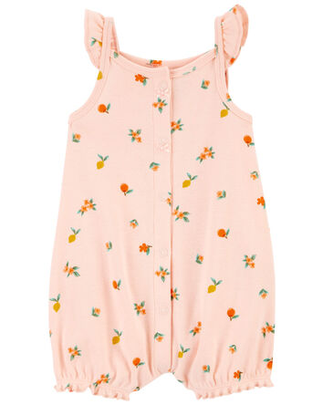 Baby Peach Snap-Up Cotton Romper