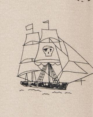 Product image 2 of Toddler Pirate Boat Snug Fit Cotton Footless 1-Piece Pajamas - Khaki