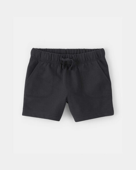 toddler boy french terry shorts - black