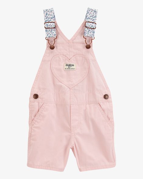  Product image 1 of Baby Heart Woven Shortalls - Pink