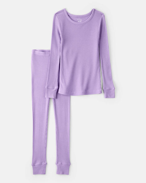 toddler girl purelysoft long-sleeve 2-piece pajamas - purple