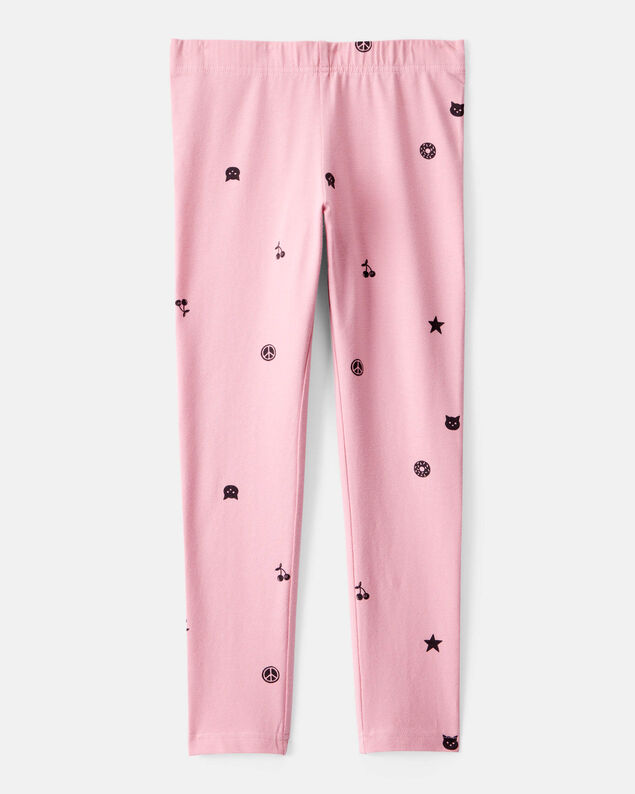 Product image 2 of Girls Cotton Pull-On Stretch Leggings - Pink