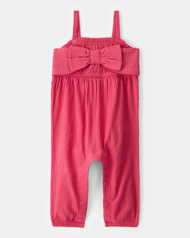 Product image 1 of Baby Bow Gauze Jumpsuit - Pink