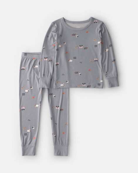 toddler 2-piece halloween purelysoft™ snug fit pajama set - grey