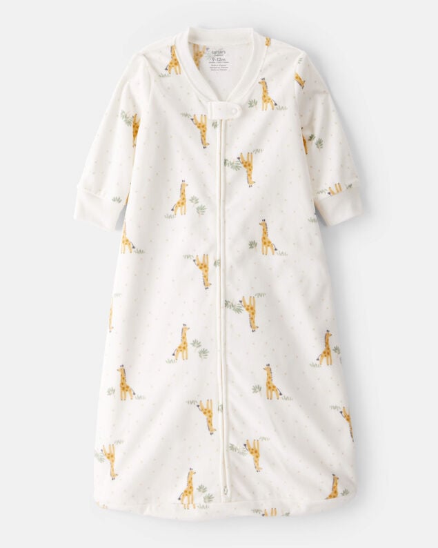 Product image 1 of Baby Giraffe Print Long-Sleeve Wearable Blanket - White