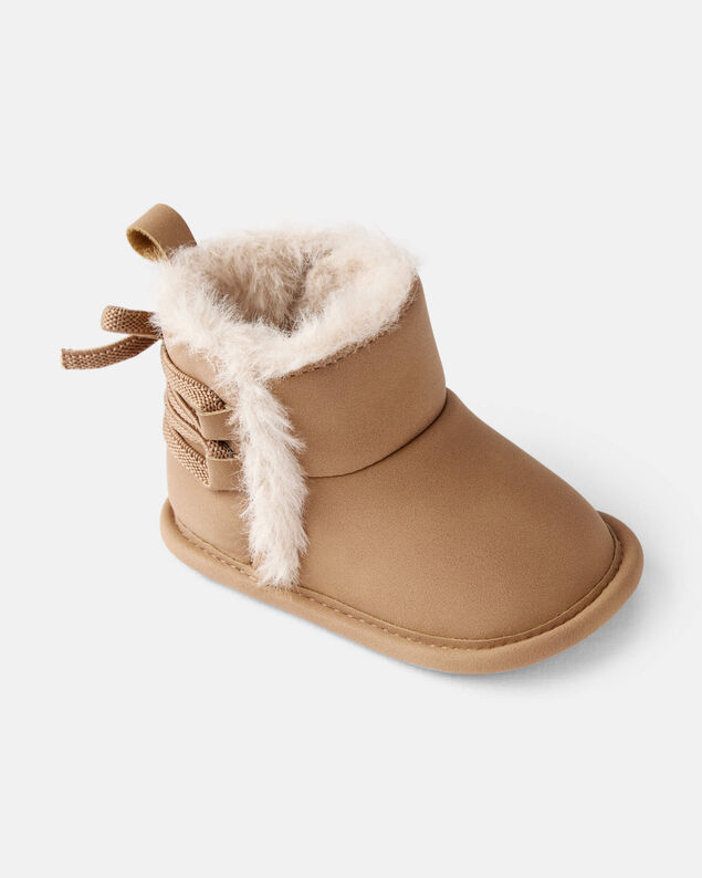 Product image 1 of Baby Girl Bow Faux Fur Boots - Brown