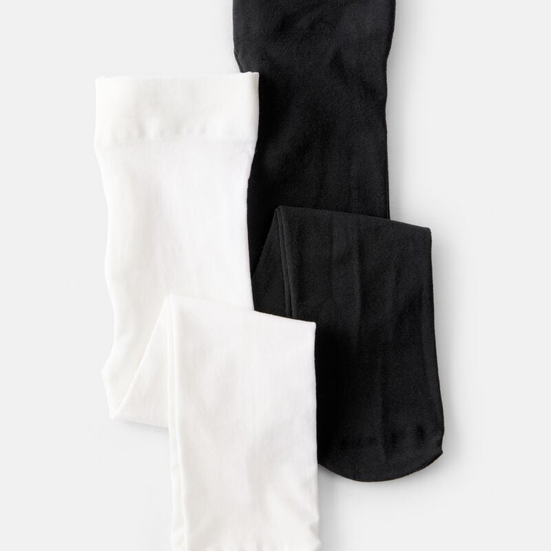 Baby Girl 2-Pack Tights - Black/White