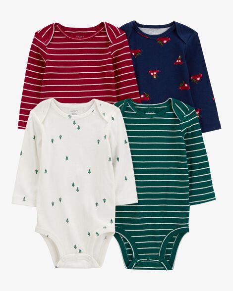  Product image 1 of Baby 4-Pack Long-Sleeve Holiday Bodysuits