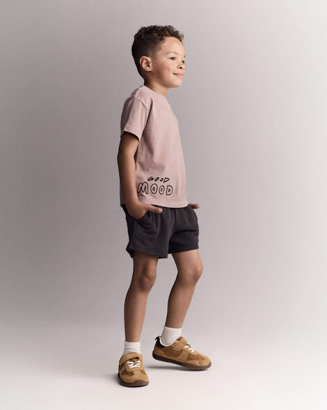 Toddler 'Good Mood' Relaxed Tee - Mauve