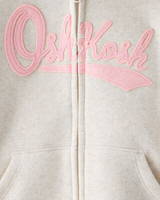 Product image 2 of Toddler OshKosh Fleece Logo Zip Jacket - Oatmeal
