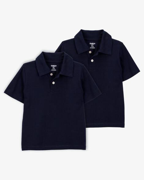  Product image 1 of Toddler 2-Pack Pique Uniform Polo Shirts - Navy