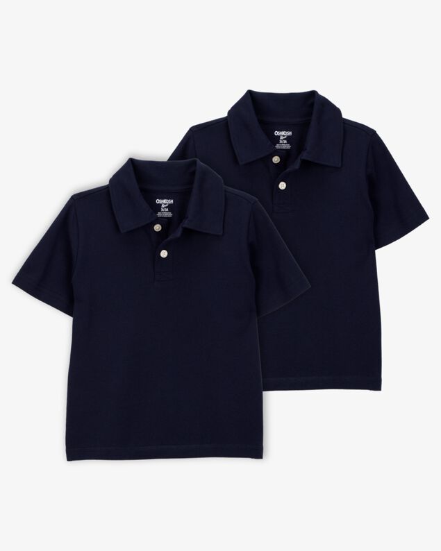 Product image 1 of Toddler 2-Pack Pique Uniform Polo Shirts - Navy
