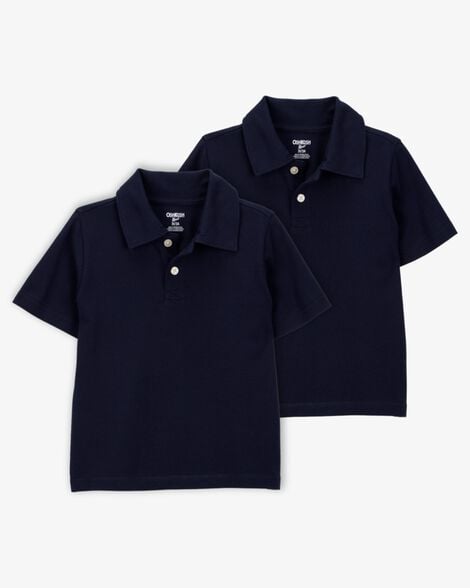 Product image 1 of Toddler 2-Pack Pique Uniform Polo Shirts - Navy